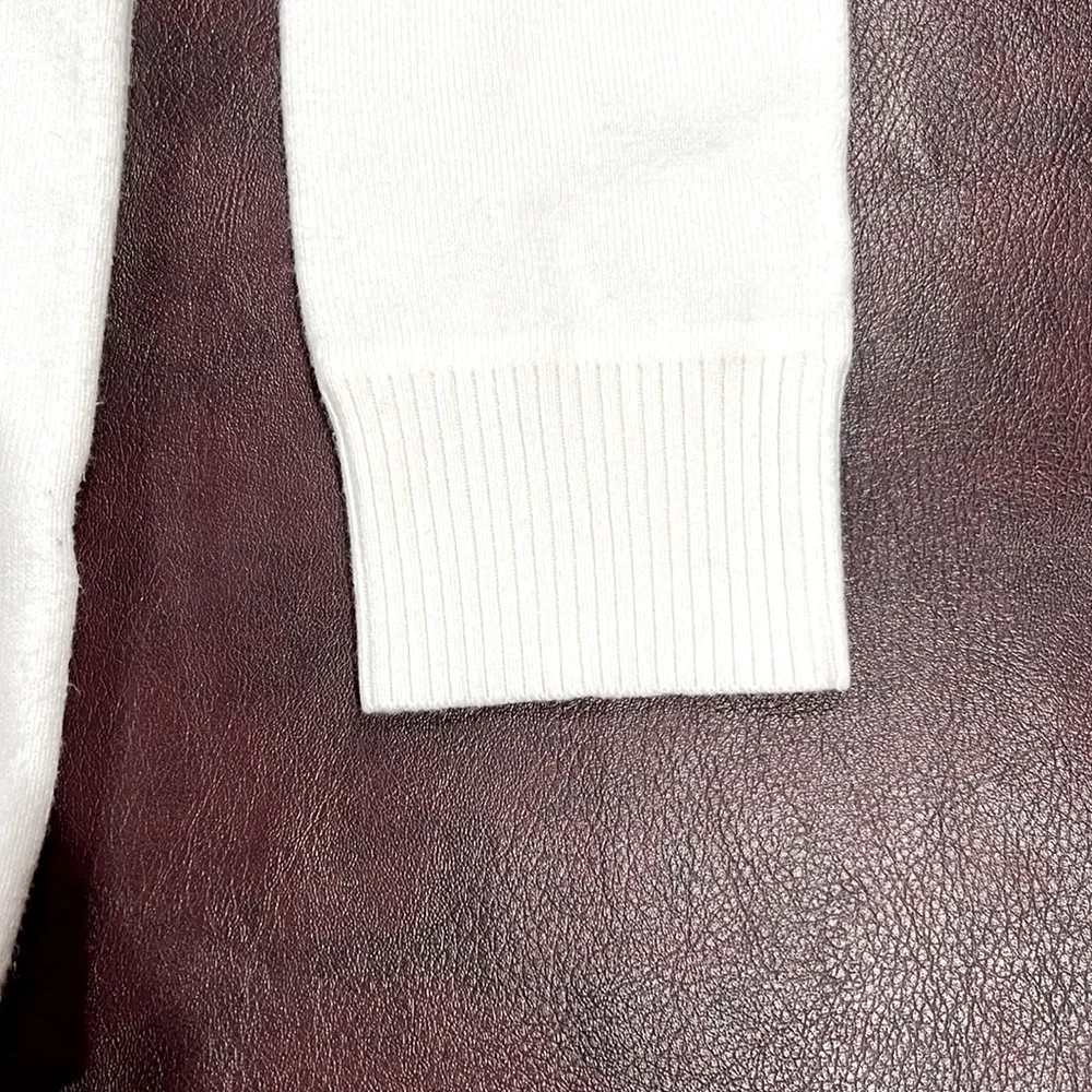 French Connection Off-White Exposed Seam Knit Jewel Neck Tunic Sweater - Size 1X
